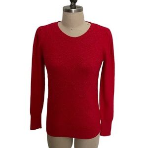 LOFT Red Sweater with Heart Detail Size XS
